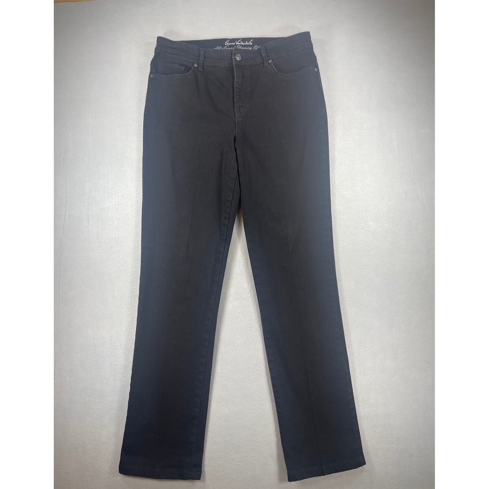 Gloria Vanderbilt Rail Straight‎ Black Slimming Jeans Size 6 D24578RA-BKRW